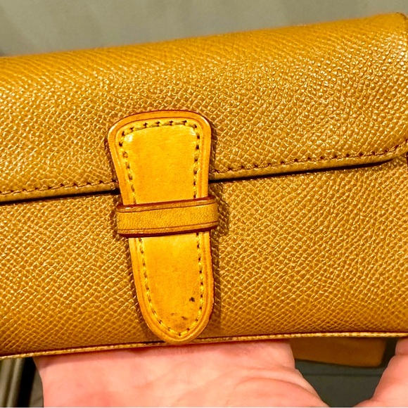 DOONEY AND BOURKE Tan/Brown Pebbled Leather Satchel Handbag, Wallet, Key Fob - Picture 5 of 11